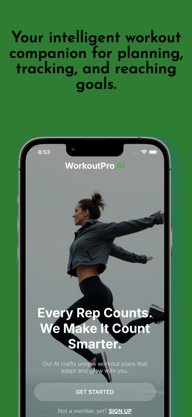 WorkoutPro AI App Screenshot