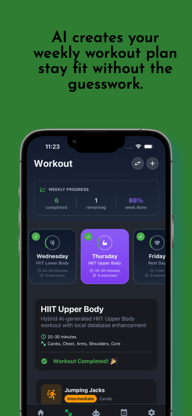 WorkoutPro AI App Screenshot